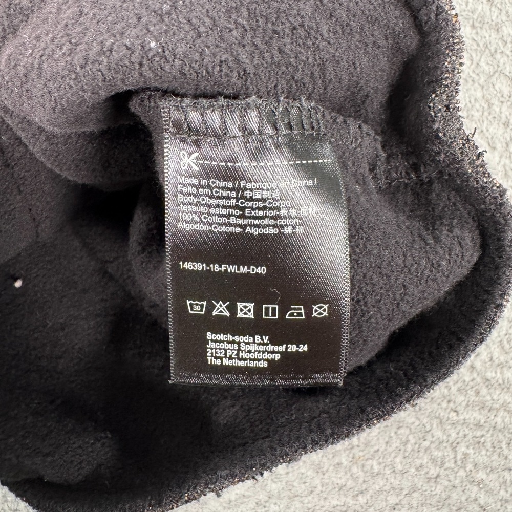 Scotch & Soda Maison Scotch Sweatshirt Womens XS Black Fleece Lined Ribbed - Picture 5 of 8